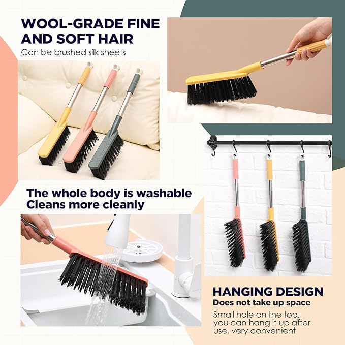 6 Pcs 17'' Hand Broom Brush Dust Brushes Soft Bristle Cleaning Brushes Handheld - Image 5