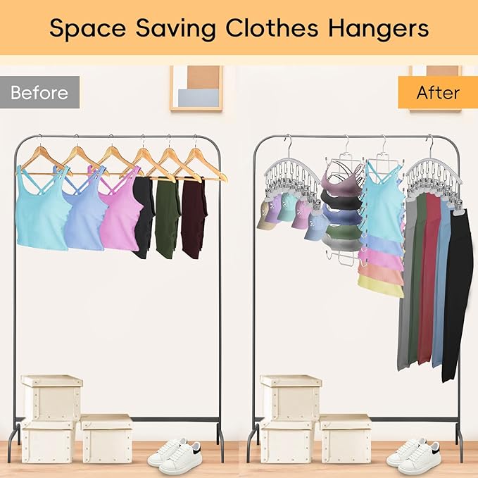 TomCare 2 Pack Tank Top Hanger and 2 Pack Leggings Organizers Space Saving - Image 4