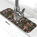 Mushroom Mushrooms Fern Forest Autumn Kitchen Sink Splash Guard Faucet Mat by Unknown