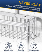 YASONIC Shower Caddy Hanging, Never Rust Shower Organizer Hanging, Aluminum - Image 4