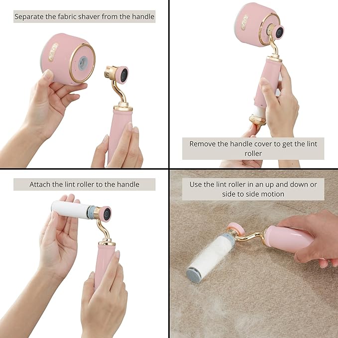 SALAV® Retro Edition 2-in-1 Rechargeable Fabric Shaver and Lint Roller - Image 6
