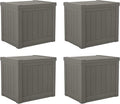 Suncast SS500ST 22 Gallon Small Resin Outdoor Patio Storage Deck Box (4 Pack) by Suncast