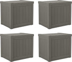 Suncast SS500ST 22 Gallon Small Resin Outdoor Patio Storage Deck Box (4 Pack) by Suncast