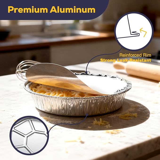 Fit Meal Prep 50 Pack 7” Round Aluminum Foil Pans - Image 3