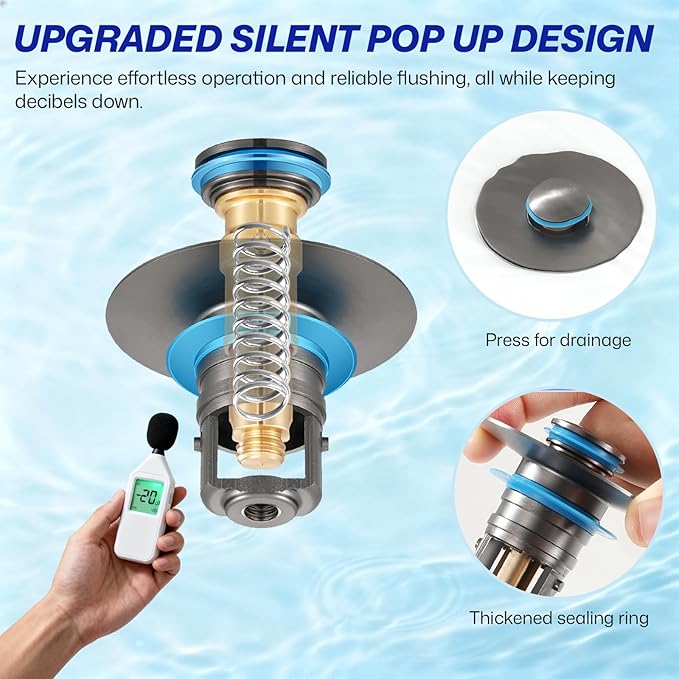 Upgraded Bathroom Sink Drain Strainer, Universal Stainless Steel Sink Stopper - Image 6