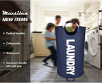 90L Large Laundry Basket, Freestanding Tall Clothes Hamper, Collapsible Laundry - Image 2