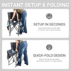 EVER ADVANCED Lightweight Folding Rocking Camping Chair, Padded Portable Rocker Chair for Patio, Lawn and Outdoors, Heavy Duty Hard Armchair for Adults, Grey - Image 4