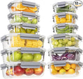 24 Pieces Glass Food Storage Containers by SSALIENT