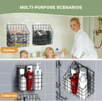 2 Pack Bath Toy Storage Organizer Basket, Large Metal Bathtub Toy Holder - Image 6
