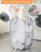 2 Pcs Durable Collapsible Laundry Baskets - Image 5