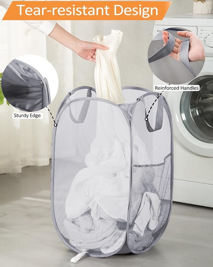 2 Pcs Durable Collapsible Laundry Baskets - Image 5