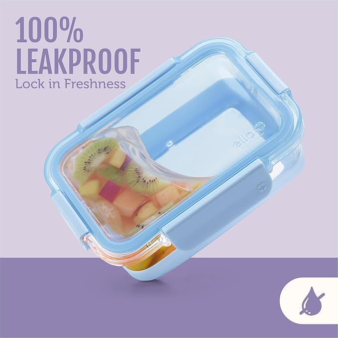 Ello Duraglass Refresh 3.4 Cup Meal Prep Sets 10Pc, 5 Pack Set- Glass Food - Image 5