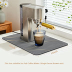 Coffee Bar Mat 20x12 Inch, Absorbent Hide Stain Rubber Backed Dish Drying Mat - Image 2
