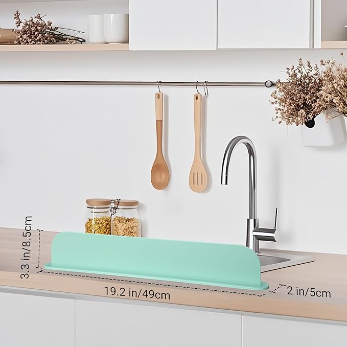 19.29 inch Kitchen Sink Splash Guard, Silicone Sink Baffle Splash Guard - Image 2