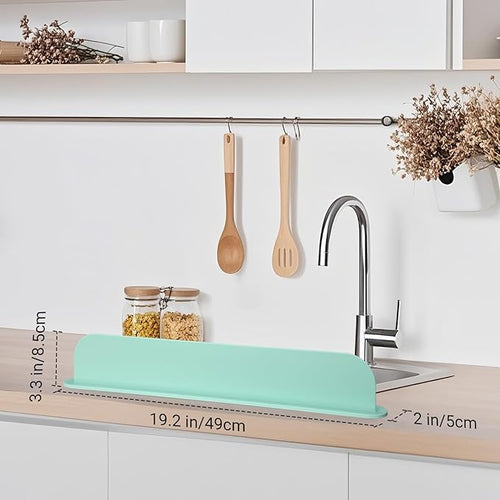 19.29 inch Kitchen Sink Splash Guard, Silicone Sink Baffle Splash Guard - Image 2