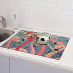 Flamingo Flowers Dish Drying Mat 18x24 Inch, Microfiber Absorbent Fast Dry Mat - Image 6