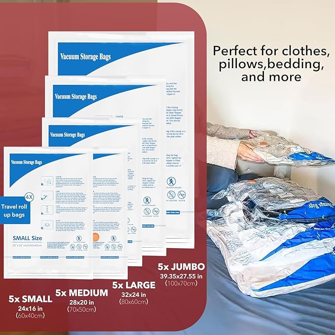 MEIQIHOME Vacuum Storage Bags, Space Saver Sealer Bags, Vacuum seal bags - Image 4