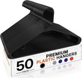 HOUSE DAY Black Plastic Hangers 50 Pack, Plastic Clothes Hangers by HOUSEDAY