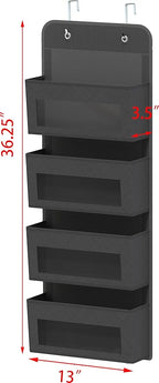 Simple Houseware 4 Clear Window Pocket Over Closet Door Storage Hanging - Image 2