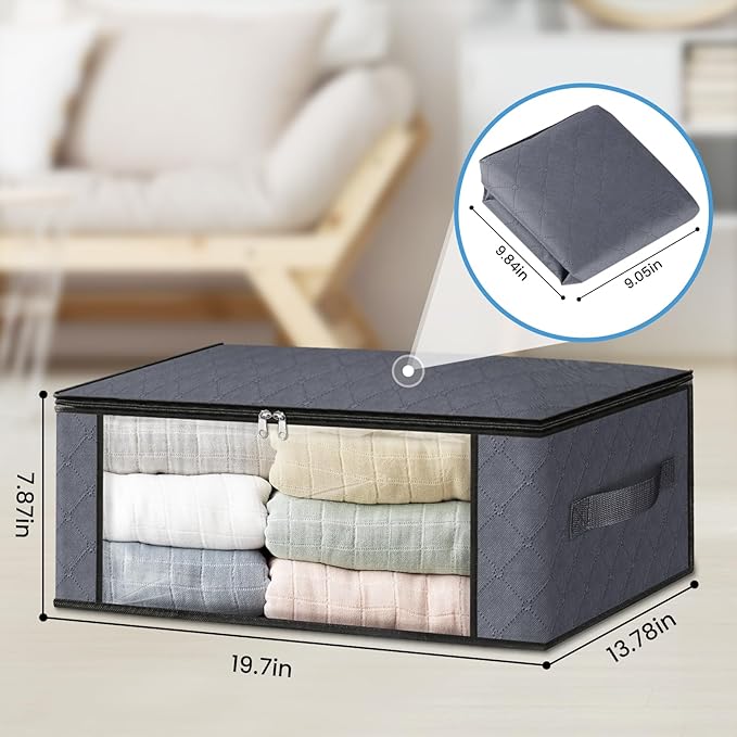 HomeHacks Storage 8-Pack Clothes Organizer Storage Bags Foldable Storage Box - Image 2