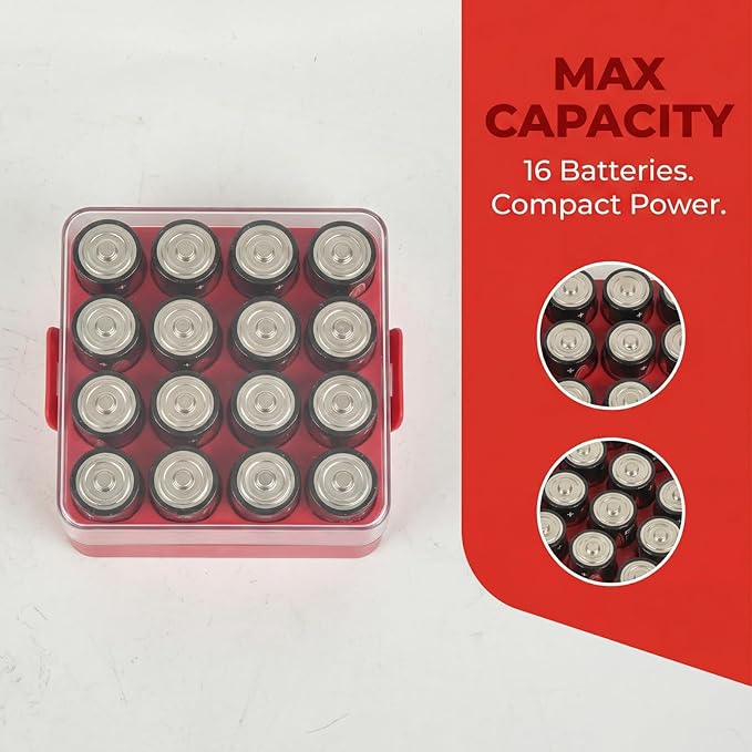 ALCYON Battery Organizer Storage Case, Battery Vault Box Container - Image 7