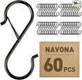 Navona 60 Pcs S Hooks for Hanging Heavy Duty, 3.5-inch Heavy Duty Metal S Hook by Welcometobuy%EF%BC%81