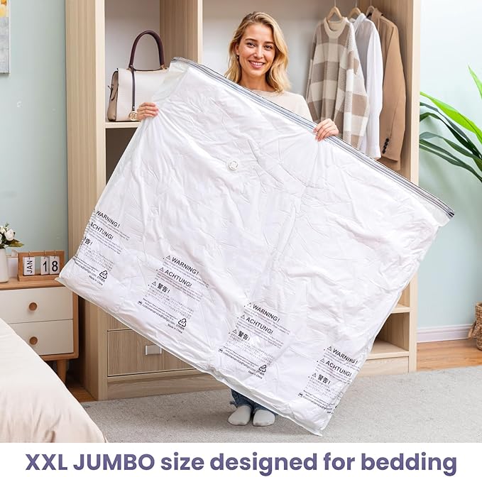 TAILI 6 Pack Vacuum Storage Bags, XXL Jumbo, Vacuum Sealed Bags - Image 5