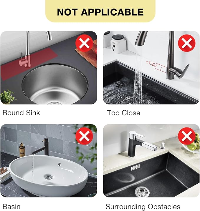 Faucet Mat for Kitchen Sink – Adjustable Silicone Sink Splash Guard - Image 6