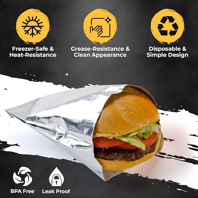 ANGEL’S PEEL LOUNGE Insulated Aluminum Foil Hamburger Bags - Image 5