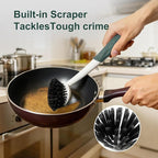 Dish Brush, 2 Pack with Comfortable Handle, with Built-in Scraper, Scrub Brush - Image 5