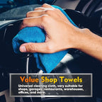 HOMEXCEL Blue Microfiber Cleaning Cloths 100 Pack, Reusable Cleaning Rags Shop - Image 3