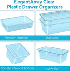 12-Piece Drawer Organizer Set, 4 Sizes Versatile Plastic Vanity Organizer - Image 3