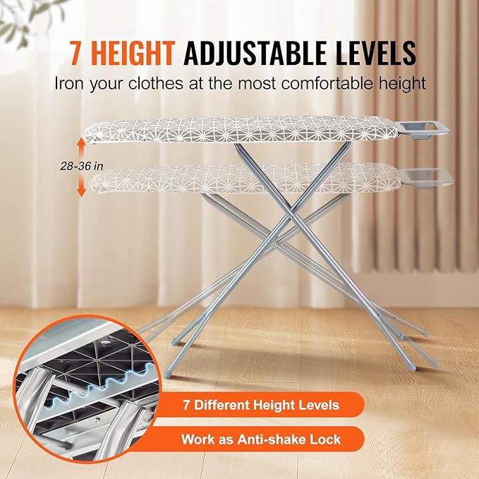 VEVOR Ironing Board with Large 43 x 13 Ironing Surface, Thickened 4 Layers Iron - Image 6