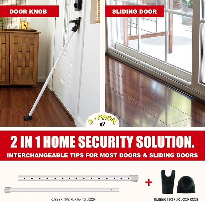 SECURITYMAN 3-in-1 Door Security Bar & Sliding Patio Door Security Bar via - Image 2
