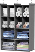 4 Tier Hanging Closet Organizer, 12 Compartments Sweater Organizer by Ofiray-home