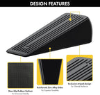 Premium Black Zinc Alloy Heavy Duty Door Stopper Wedge, 1.2" Door Clearance - Image 2