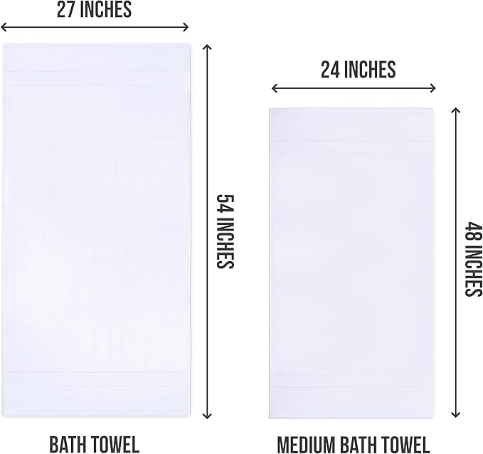Utopia Towels 6 Pack Medium Bath Towel Set, 24 by 48 Inches, 500 GSM 100% Ring - Image 2