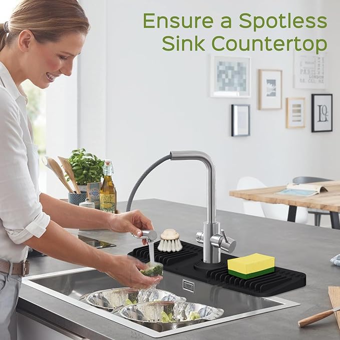 18 Inch Silicone Faucet Mat for Kitchen Sink Splash Guard – 2025 Upgraded - Image 7