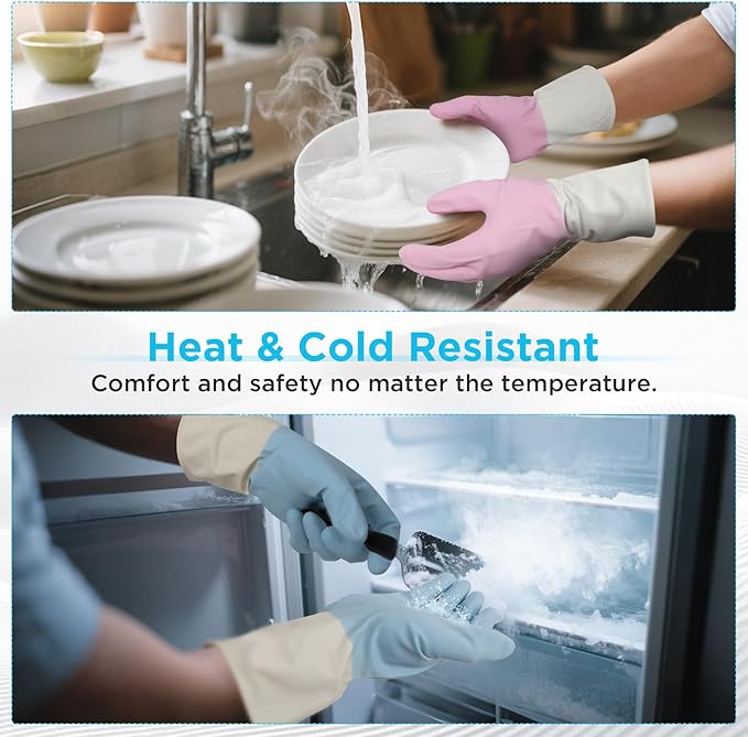 Household Rubber Gloves Non-Slip Dishwashing Cleaning - Image 2