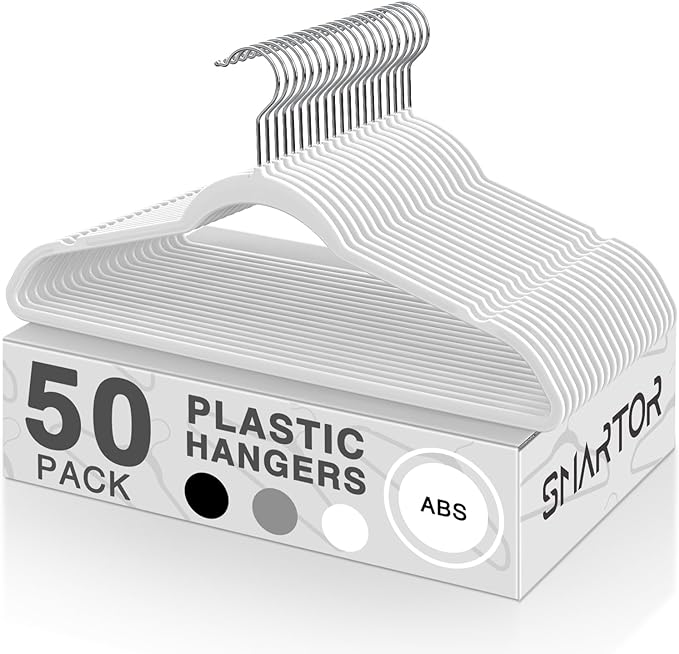 SMARTOR Plastic Hangers 50 Pack by Smartor