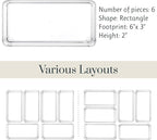 STORi SimpleSort 6-Piece Stackable Clear Drawer Organizer Set | 6" x 3" x 2" - Image 5