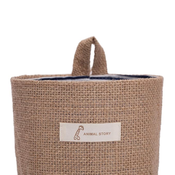 4 Pack Wall Hanging Storage Bags Hanging Storage Bags Cotton Linen Storage - Image 8