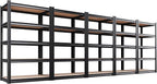 Set of 5 Garage Shelving Heavy Duty Storage Shelves, Metal Adjustable Shelving Unit, Utility Garage Organizer Shelf for Basement, Pantry, Kitchen, Warehouse,15.7" D x 35.4" W x 71.2" H by Unknown
