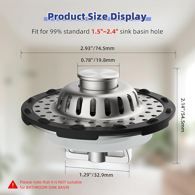 Universal Bathtub Drain Stopper Shower Drain Hair Catcher, Tub Stopper - Image 9