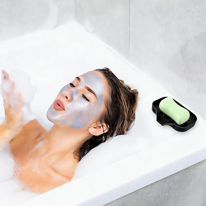 Sponge Holder with Drain Spout, Silicone Soap Dish - Image 3