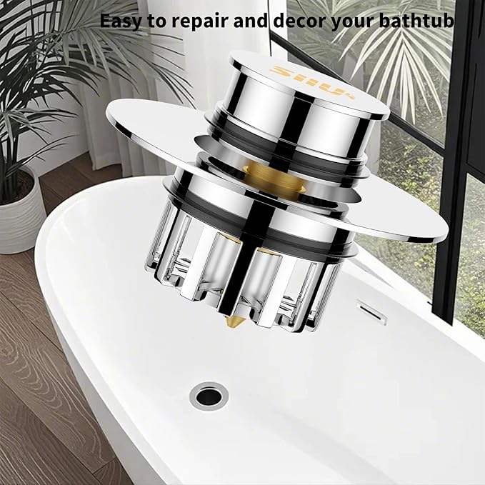 Universal 2 in 1 Bathtub Drain Stopper Bathtub Drain Hair Catcher，Pop-up Tub - Image 7