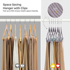 HOUSE DAY Velvet Hangers with Adjustable Clips 30 Pack, Non-Slip Suit Organizer - Image 7