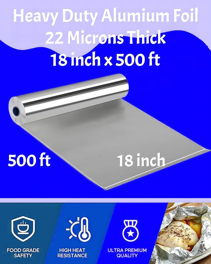 Aluminum Foil Wrap Roll 18 in x 500 Feet Long Industrial Size and Strength | - Image 3