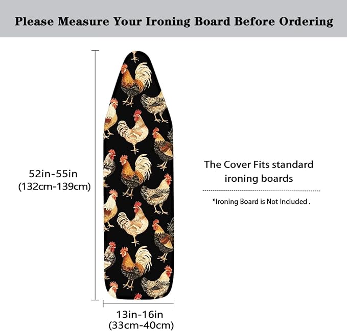 Roosters Pattern Ironing Board Cover and Pad Resist Scorching Cover - Image 5