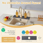 Faucet Mat for Kitchen Sink, Quick Drying Stone Sink Tray, Water Absorbent Soap - Image 3